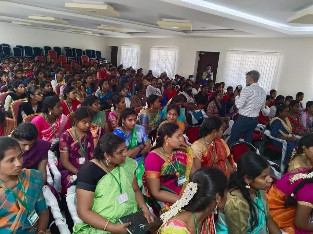 Students attending an institute admission and orientation interaction